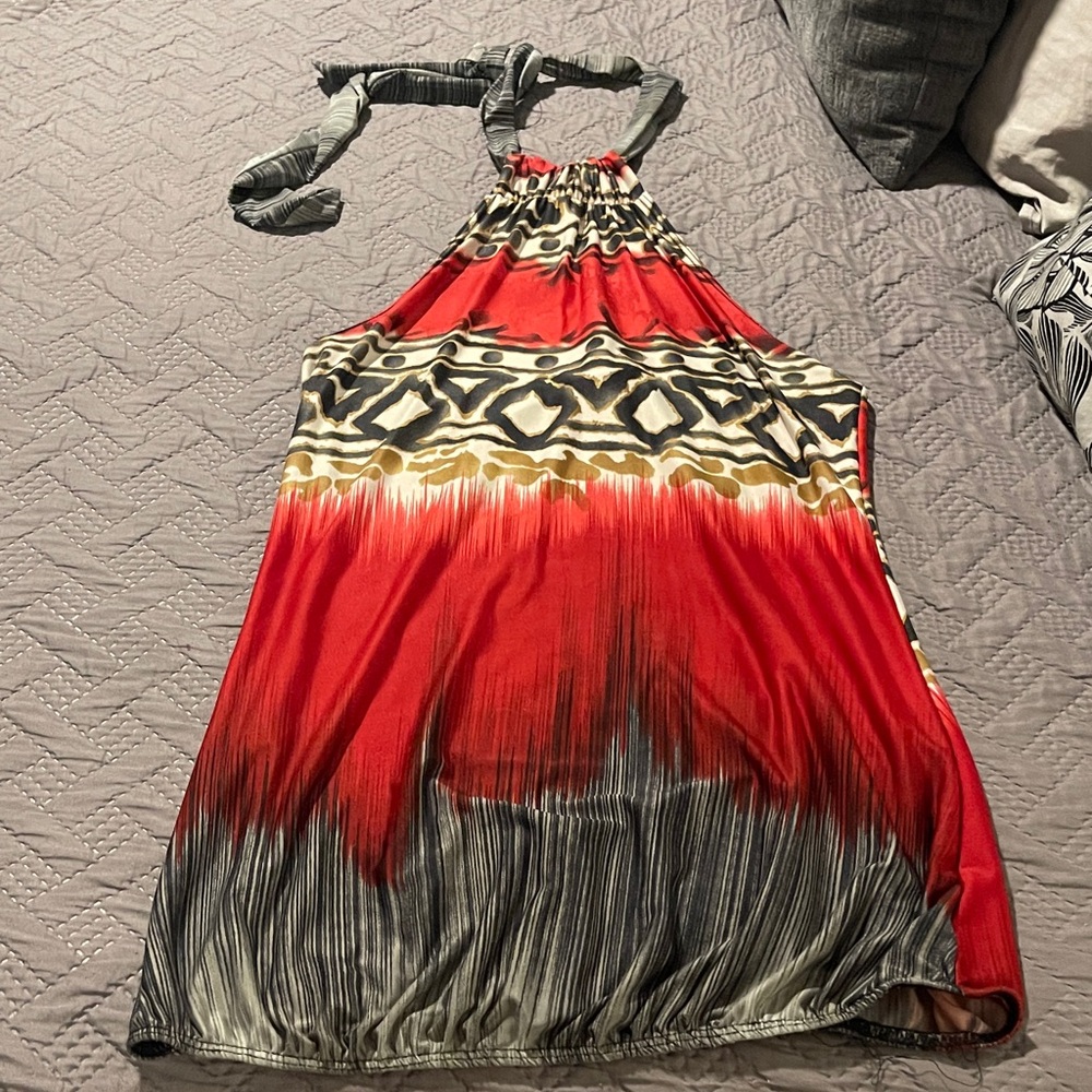 Red and Black Halter blause